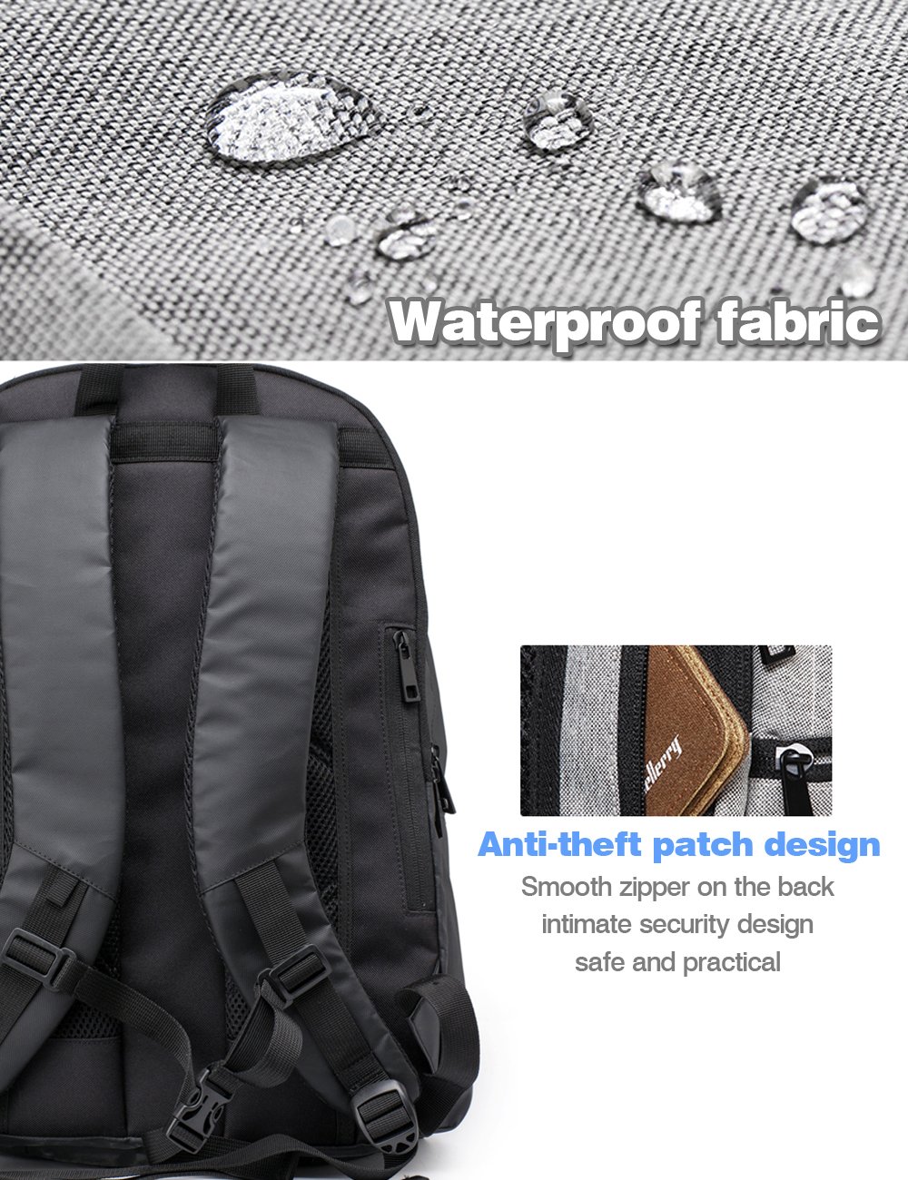 Laptop Backpack, Anti Theft Water Resistant College School Backpack,Travel Computer Bag for Women  Men,Business Backpack Fits Under 17.3-Inch Laptop and Notebook by Semir(Black)