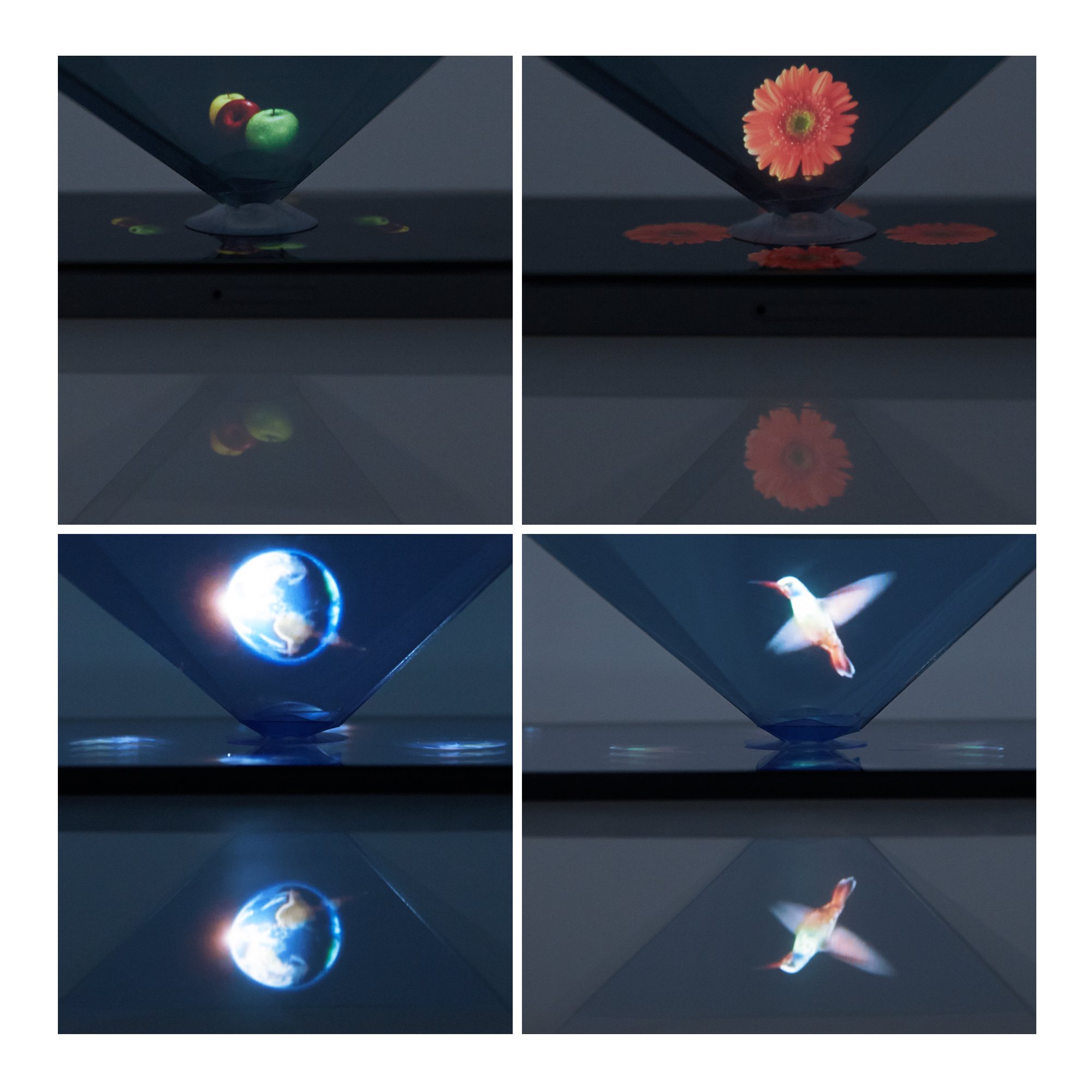 CoCreators 360 Virtual Reality Mini 3D Holographic Projection Pyramid with Suction cup for any Smartphone or Tablet