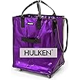 HULKEN - (Large, Ultraviolet Reusable Grocery Bag On Wheels, Shopping Trolley, Rolling Tote, Zipper Closure, Lightweight, Carries Up to 66 lb, Folds Flat, Unbreakable Handles