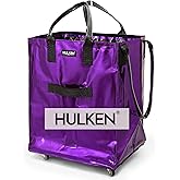 HULKEN - (Large, Ultraviolet) Reusable Grocery Bag On Wheels, Shopping Trolley, Rolling Tote, Zipper Closure, Lightweight, Carries Up to 66 lb, Folds Flat, Unbreakable Handles
