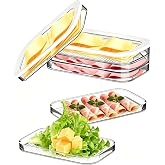 Deli Meat Container for Fridge with Airtight Lids, Transparent Lunch Meat Container for Fridge, 3-Layer Stackable Cold Cuts Storage Containers for Lunch Meat Sandwich Ham Cheese, BPA Free, 1 Pack