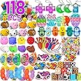 Mctuoba 118 Pack Party Favor for Kids 4-8-12, Treasure Box Toys, School Classroom Prizes, Pinata Stuffers Goodie Bag Fillers, Treasure Chest Carnival Prizes