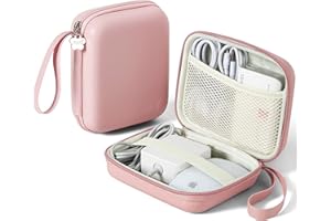 Linpr Charger Case for Macbook, Portable Tech Electronic Organizer Bag,Travel Storage Pouch for Laptop Accessories, MacBook Power Adapter, Charging Cords, USB Drives, Power Bank (Pink, L)