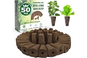 Aooccder Replacement Grow Sponges, PH Balanced Hydroponics Sponges Compatible with idoo, Seed Starter Pods for Indoor Hydroponic Growing System, 50 Pack, Brown