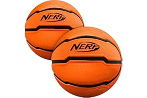 Nerf Mini Foam Basketballs - Indoor + Outdoor Foam Balls - 5" Inch Basketballs for Mini + Over The Door Hoops - 2 Balls Included - Orange