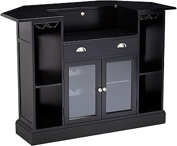 Amazon Com Inwood 2 Door 1 Drawer Bar Unit With Wine Rack And