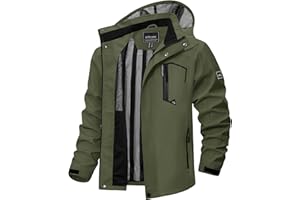 TACVASEN Men's Lightweight Rain Jacket with Hood Windbreaker Jacket Waterproof Softshell Jacket Outwear Windproof Coat