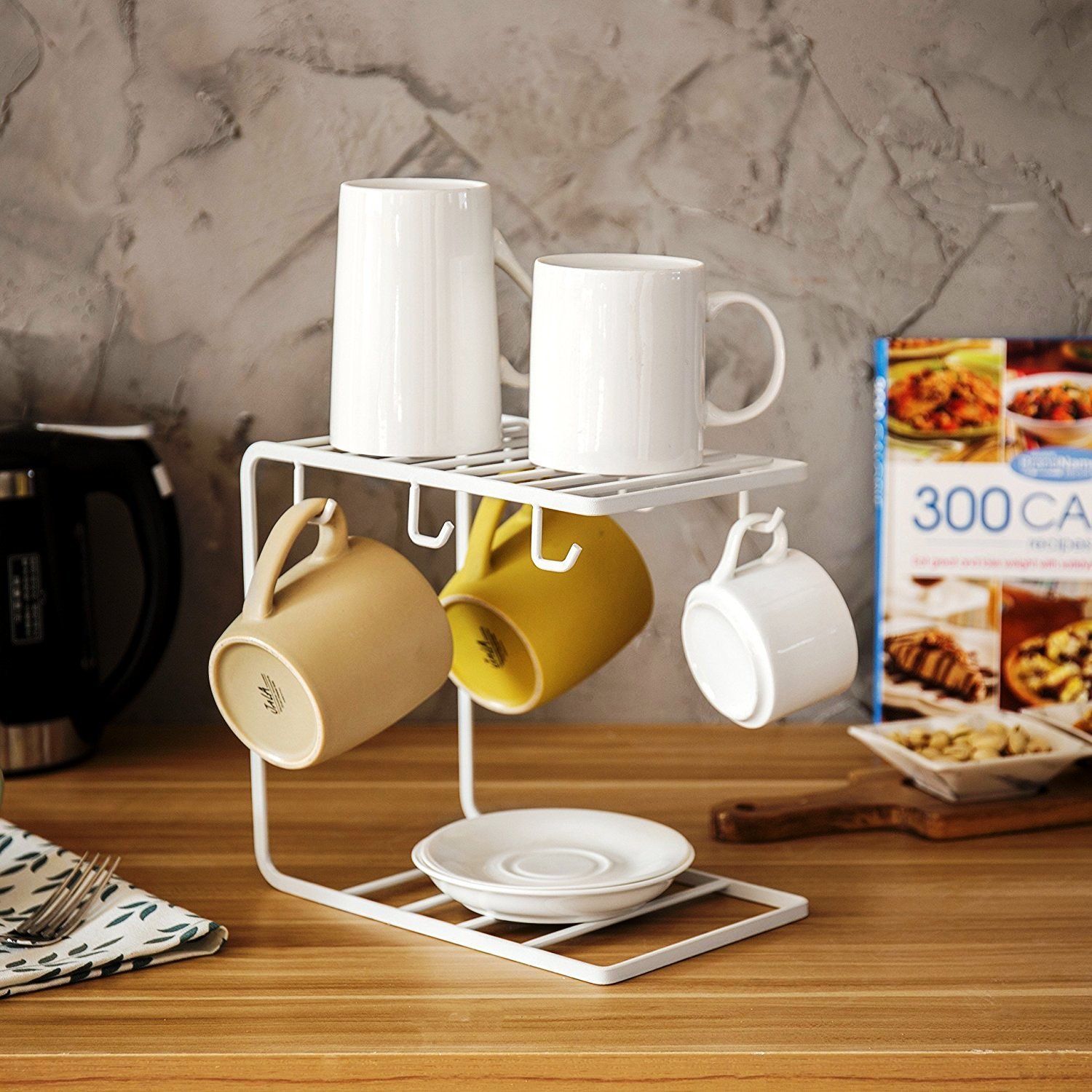 Buy Indian Dec0r 2 Tier Dish Drying Rack With 6 Mug Hooks Kitchen