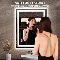 LOAAO 27.6"x35.4" LED Mirror for Bathroom, Lighted