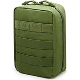 Qavctw Tactical EDC Pouch Utility Organizer Molle Pouches EMT Ifak Medical First Aid Kit Utility Pouch with Two Zippers for Outdoor Tactical Survival Bag