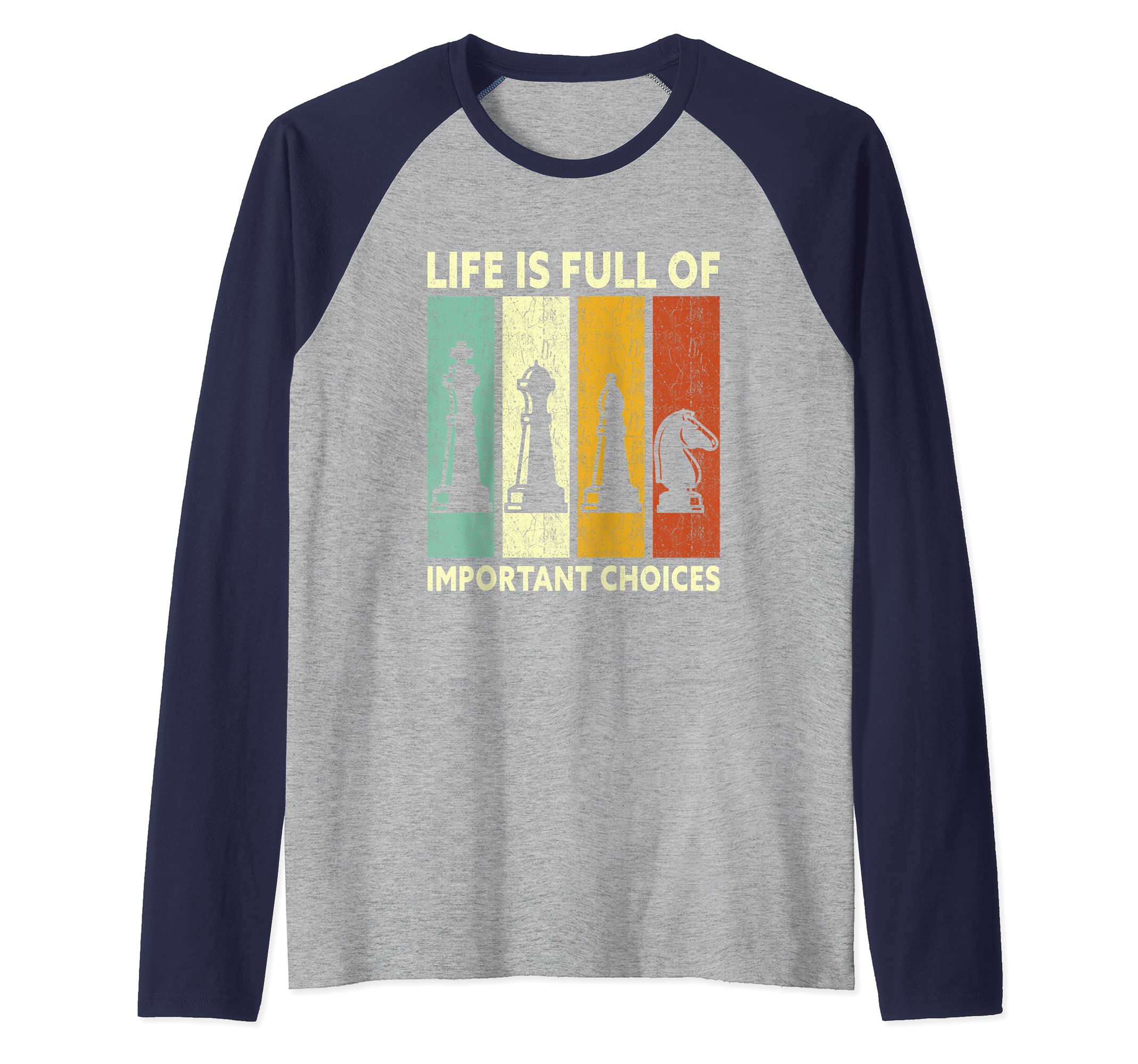 Vintage Chess Player Shirt Life Is Full Of Important Choices Raglan Baseball Tee