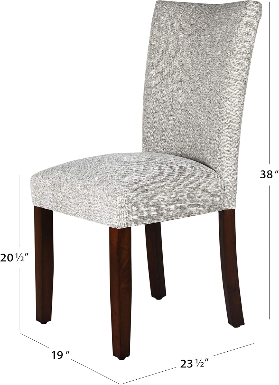 HomePop Parsons Classic Upholstered Accent Dining Chair, Single Pack, Light Grey: Furniture & Decor