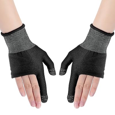 Ptwola Ultra-Thin Mobile Gaming Gloves Touchscreen Gaming Gloves Anti-Sweat Mobile Finger Sleeve Breathable with Thumb Finger Sleeves for High-Ranking Players Tablet Streamer Sweaty Hands