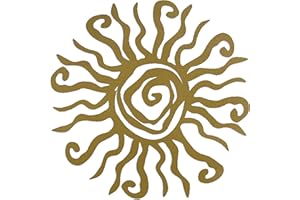 Riverside Designs Wacky Sun Metal Wall Art Indoor/Outdoor Decor - 12" Gold Rust Proof Wall Sculpture - Made in USA - Ideal for Bedroom, Garden, Home, Patio and Farmhouse