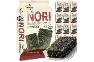 KIMNORI Seasoned Seaweed Snacks Sheets – Organic Korean BBQ Flavor, 12 Individual Packs, Roasted Crispy Premium 100% Natural Laver Kim Nori, 4g 0.14 Ounce