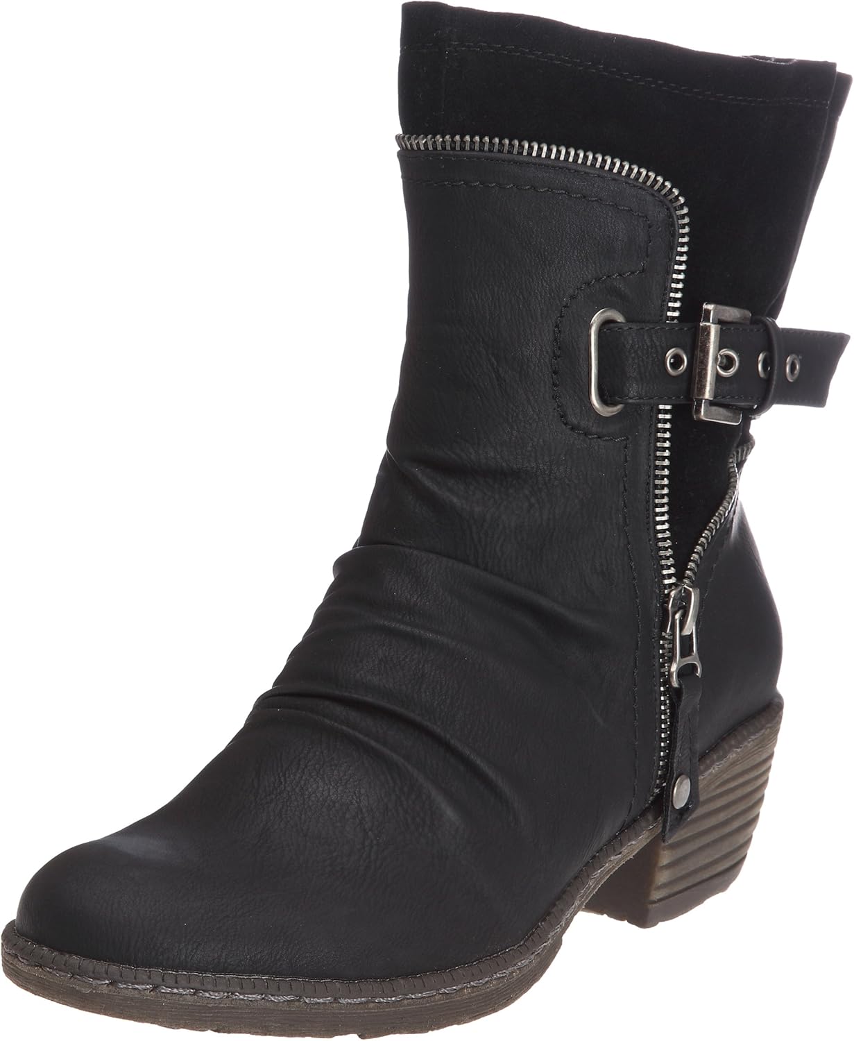 Amazon.com | Rieker Womens L. Zipper Boots Black/Black Size 43 M EU / 11-11.5 B(M) US | Boots
