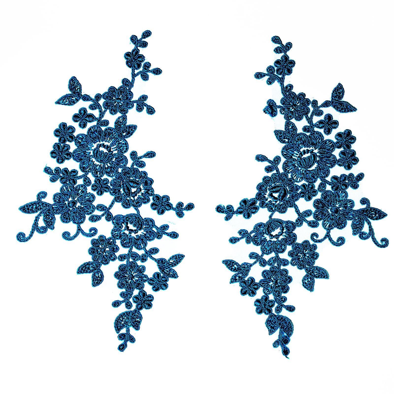 4 X Embroidered Lace Bridal Wedding Lace Applique Trim Motif #4A (Teal)