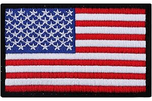 LXVKOER American Flag Patch - Tactical USA Flag Patches, US Flag Patch Hook & Loop Premium Embroidered Patch, Rectangular Military Army Uniform Emblems(3x2 Inches) (Black)