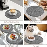 HEYOMART Round Placemats Set of 6 38cm Grey Woven Heat-Resistant Non-Slip view 6