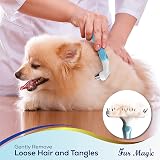 Fur Magic Dematting Comb for Dogs — Double Row Stainless Steel Pins view 2