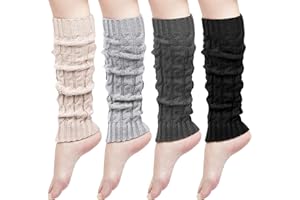 LORITTA Womens Leg Warmers Winter Warm Knit Long Boot Socks Slouch Knee High 80s for Party