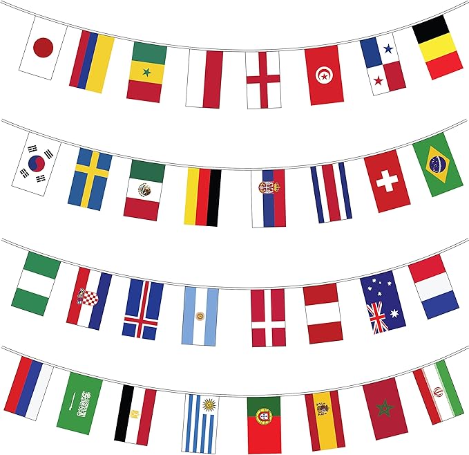 Indoor or Outdoor 32 World International Flags Giant Extra Large