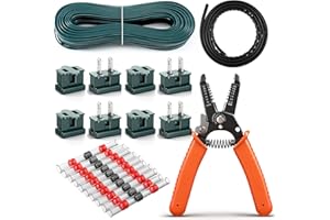 CHAPOU 18/2 Christmas SPT-1 Electrical Wire Kit - Christmas 18/2 Landscape Lighting Wire with Strippers Plugs, Heat Shrink Terminals, Heat Shrink Tubing for 2025 Xmas Holiday Outdoor(Green,50 ft)