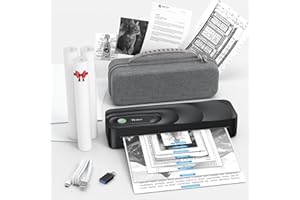 Yinker Portable Thermal Printer for Travel, Wireless Bluetooth Inkless Printer Support A4 Size & 8.5"x11" US Letter with Carr