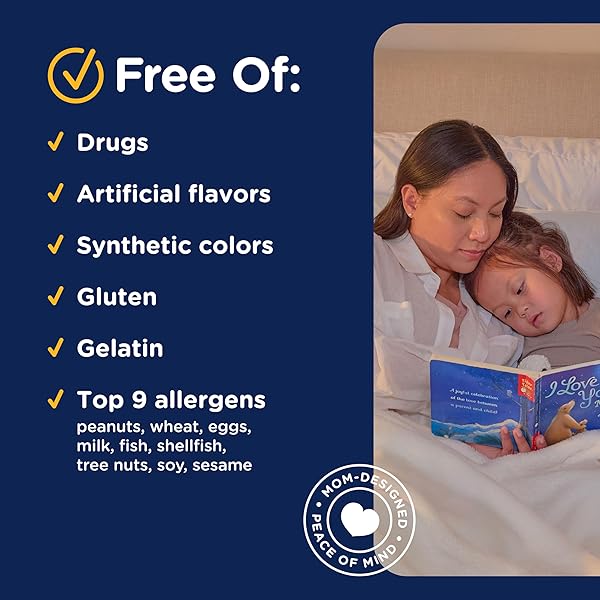 MOMMY’S BLISS KIDS SLEEP MELATONIN GUMMIES, NO ARTIFICIAL COLORS, FLAVORS OR GELATIN, STRAWBERRY FLAVOR CHILDREN’S MELATONIN GUMMIES, AGE 3+, 60 COUNT