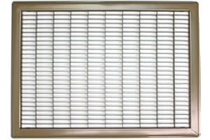 HVAC Premium 14" X 20" or 20" X 14" Heavy Duty Walkable Floor Grille - Fixed Blades Air Grille - Brown [Outer Dimensions: 15.