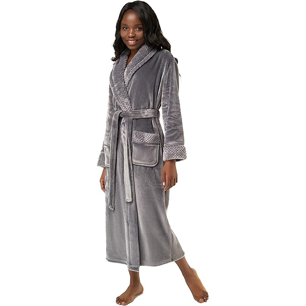 CityComfort Ladies Dressing Gown Soft Plush Bath Robe for Women Housecoat  Loungewear Bathrobe (Dark Grey, M) at Amazon Women's Clothing store
