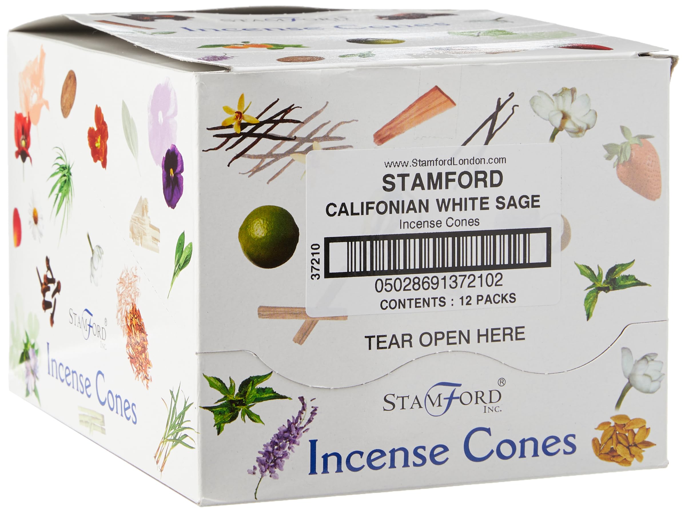 STAMFORD INC 37210 Californian White Sage Incense Exotic, 15 Cones x 12 Packs, Black, One Size