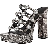 Karl Lagerfeld Paris womens Addica Pearls Platform Heel Sandal