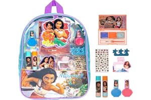 Makeup Filled Backpack Set with 12 Pieces, Including Lip Balm, Nail Polish, Nail File, Hair Bows, and Other Accessories, Ages