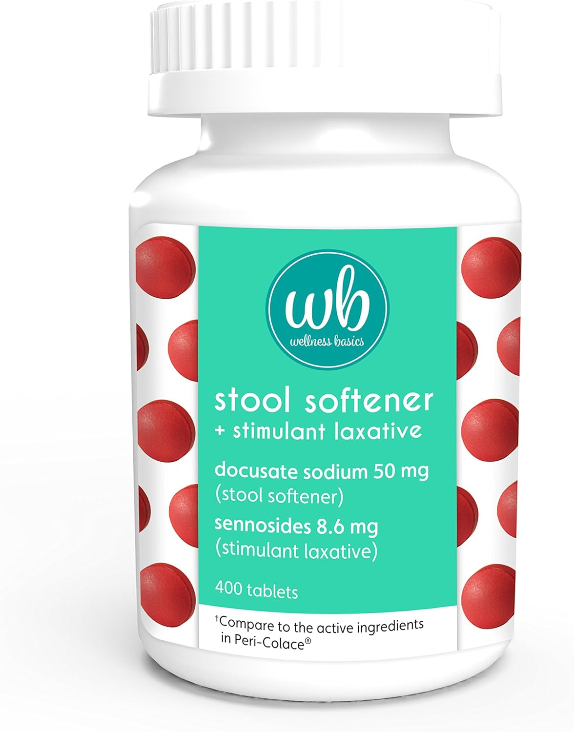 Wellness Basics Stool Softener with Laxative Docusate