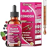 Tenmido 9in1 Liquid Black Cohosh Supplements Women with Dong Quai, Red Clover, Chasteberry, Cranberry, Passion Flower, Turmeric, Rhodiola Rosea, and Amla - 30ml Fl Oz