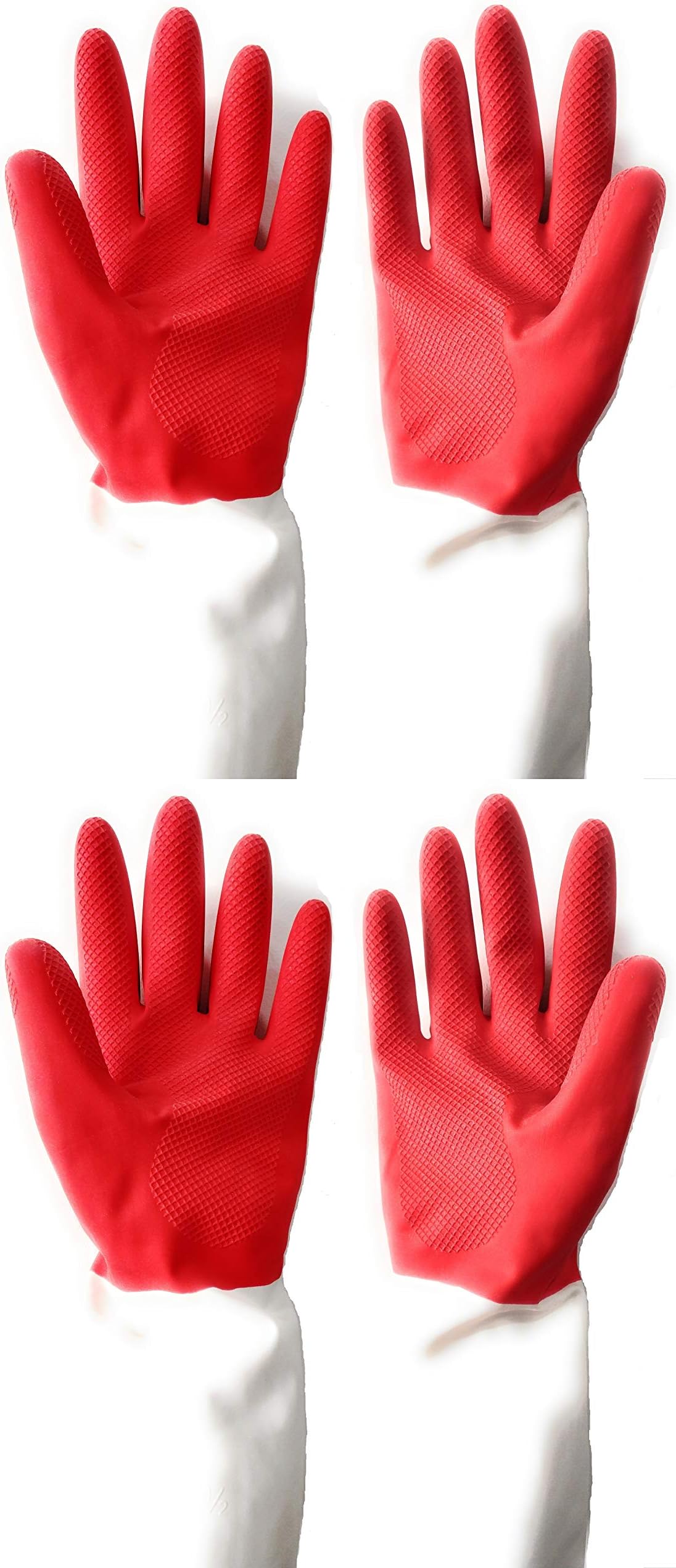 SAFEYURA Waterproof Household Latex Gloves for Kitchen Dish Washing Laundry Cleaning Gardening- 2 Pairs