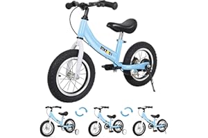 BIKEBOY Balance Bike 2 in 1,The Dual Use of a Kids Balance Bike and Toddler Bike, for 2 3 4 5 6 7 Years Old -12 14 16 Inches with Training Theory, Brake, Pedal