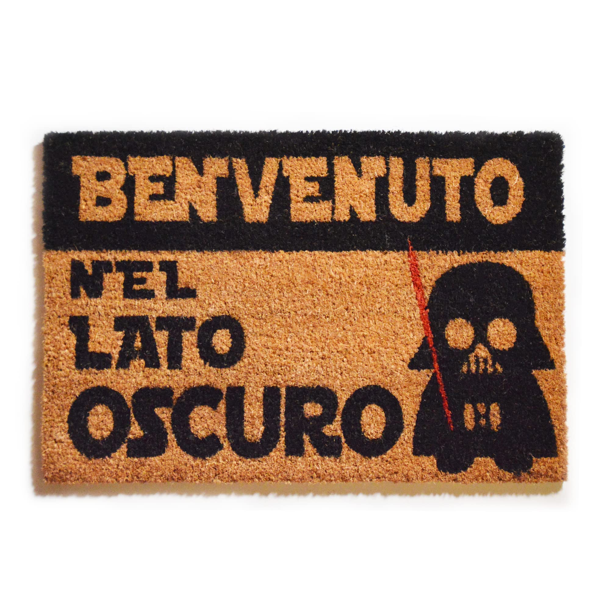 WELCOMAT - Entrance Door Mat Outside Welcome To The Dark Side, Personalized With Non-slip Base - Entrance Door Mat, Cute Home, Natural Coconut Fiber, Durable - Size 40x60cm