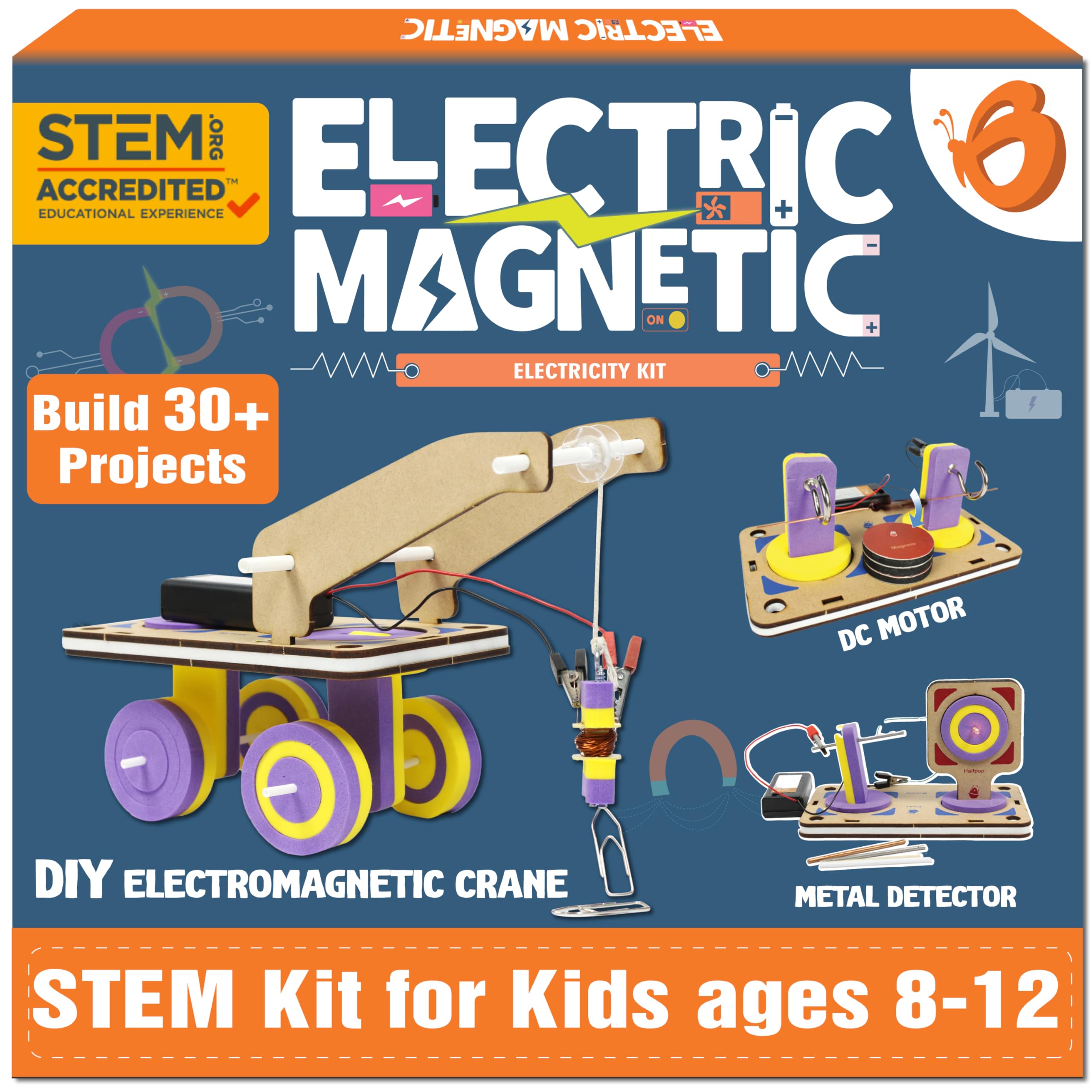 Photo 1 of Butterfly Edufields 30in1 STEM Kits for Kids Age 8-10-12 | STEM Toys for Ages 8-13 | Electricity & Magnetism | Science Project Kit for Boys & Girls Aged 8-10-12-14 | Best Educational Birthday Gift
