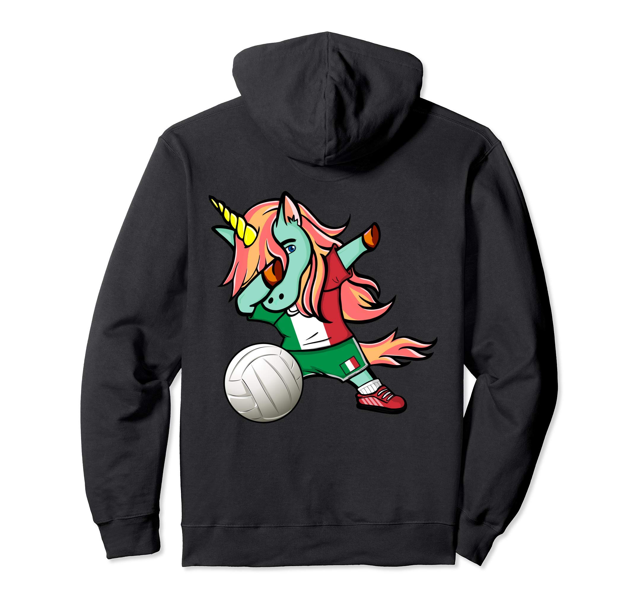 Dabbing Unicorn Italy Volleyball Lovers Jersey Italian Flag Pullover Hoodie