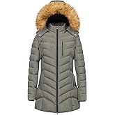 CREATMO US Women's Winter Hooded Coat Waterproof Warm Long Puffer Jacket Parka