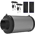 HYDROWE 4 Inch Air Carbon Filter for Grow Tent,Smellines Control with Australia Virgin Charcoal for Inline Duct Fan，Hydroponic Growth,Pre-Filter Included