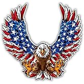 American Bald Eagle Flag Decal Sticker - 12 Inch - Vinyl Car Truck Bumper Patriotic Waterproof Decal Eagle for Car Trailer Truck SUV Van Motorcycle Outdoor Window Wall Laptop Tablet Cup Glass