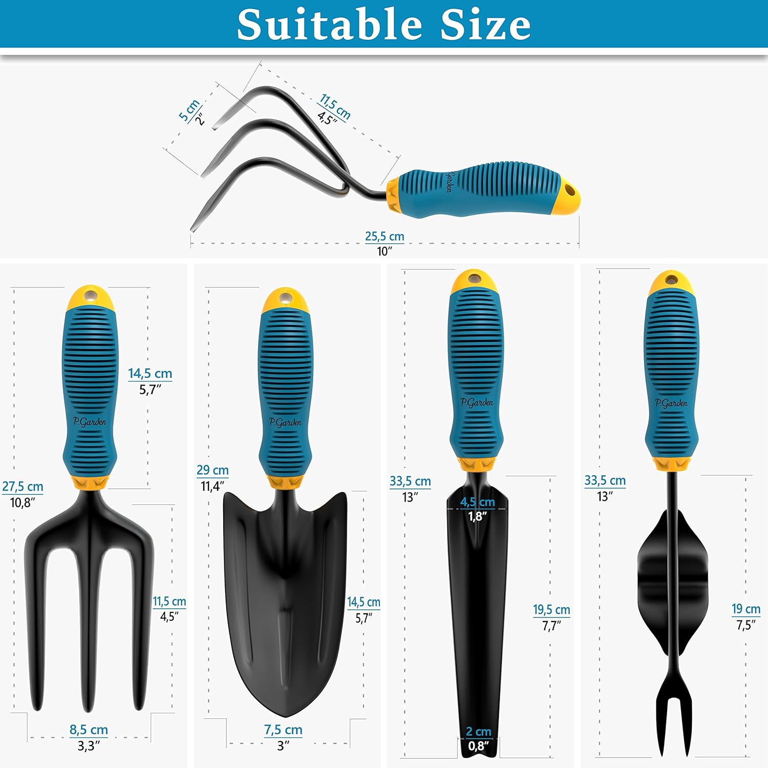 Gardening Tools Set from Alloy Steel - Heavy Duty Garden Tool Set with Rubber Non-Slip Handle - Gardening Kit with Gloves and Bag - Ergonomic Garden Hand Tools - Gardening Gifts for Men and Women : Garden & Outdoor