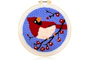 Punch Needle Kits Adults Beginner DIY Punch Needle Kits, Hoop Embroidery Kit for Adults, Starter Craft Set, Festival Gift and