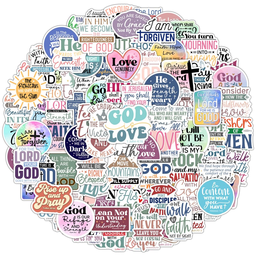 Mua 100 Pack Christian Scripture Stickers, Faith Inspiring Religious ...