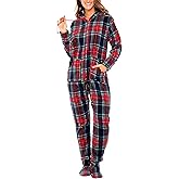 Alexander Del Rossa Adult Onesie Pajamas, Hooded Fleece Adult Onesie, One Piece Women's Pajamas