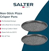Salter Megastone Pizza Pans Set of 2, 29 cm Non-Stick Perforated Carbon Steel view 2