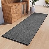 AREDO Runner Rug with Non Slip Rubber Backing, Washable Soft Floor Carpet for Kitchen, Hallway, Entryway Indoor, Bedroom, Laundry, Low Pile Area Rugs, Solid color with Pointillism style, 2*6 ft BLACK